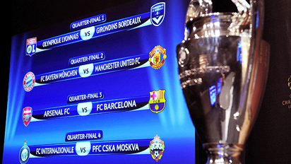 Liga dos Campeões: Definidos os confrontos das quartas-de-final quartasdaligauefa1903