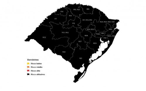 RS é mantido todo em bandeira preta e sem cogestão até dia 21 de março bandeira