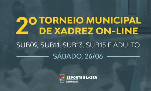 Inscrições abertas para 2º Torneio Municipal de Xadrez On-Line