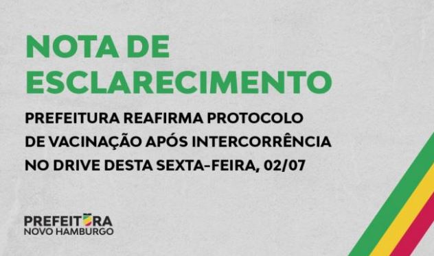 Prefeitura reafirma protocolo de vacinação após intercorrência no drive desta sexta-feira nota