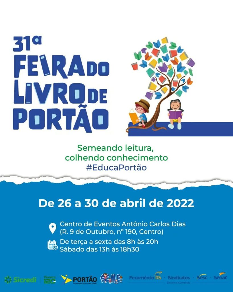 Inicia nesta terça-feira a 31º Feira do Livro de Portão feira do livro portao