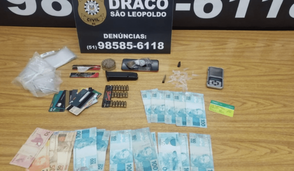 Ação da Draco em Portão apreende drogas, munições e dois carros Draco Portao