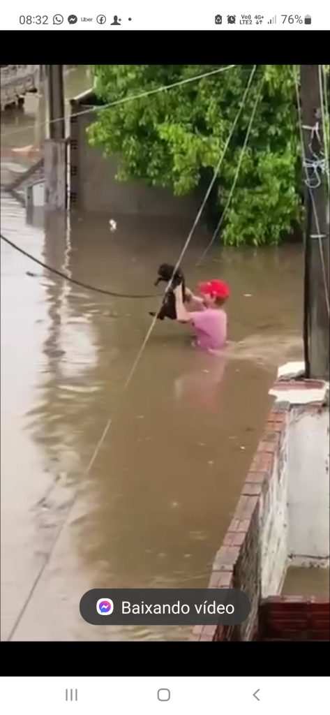 Impressionante: com água no peito, homem salva cachorro em meio a enchente em NH Screenshot 20221205 083233 Messenger