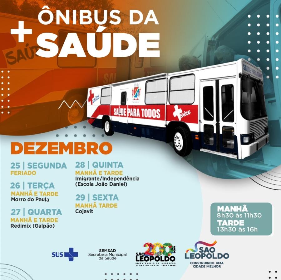 Prefeitura divulga calendário do ônibus da saúde no período de 26 a 29 de dezembro onibussaude1703267258098 foto