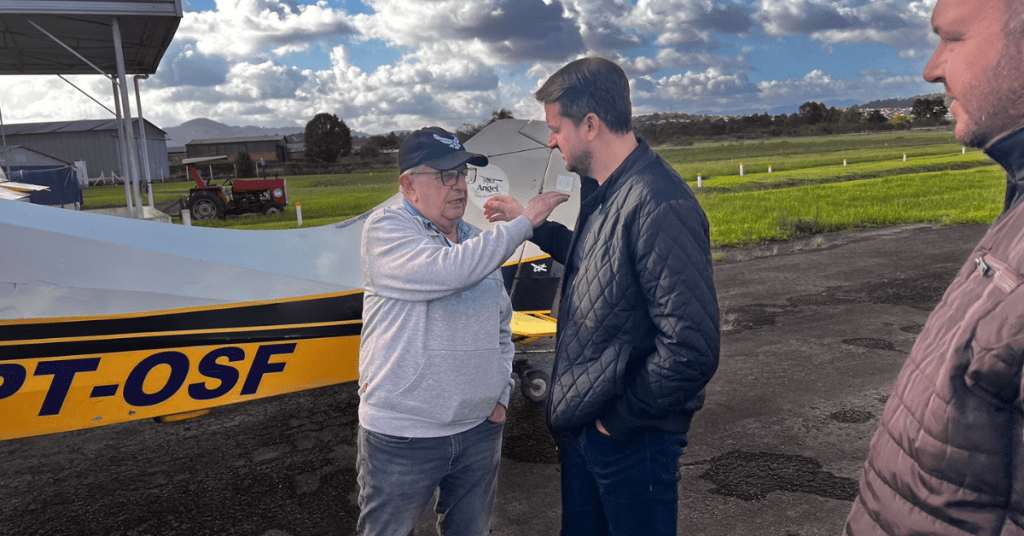 Alceu Feijó Filho e Jerri Menegherri aeroclube de novo hamburgo Foto João Ávila Vale TV