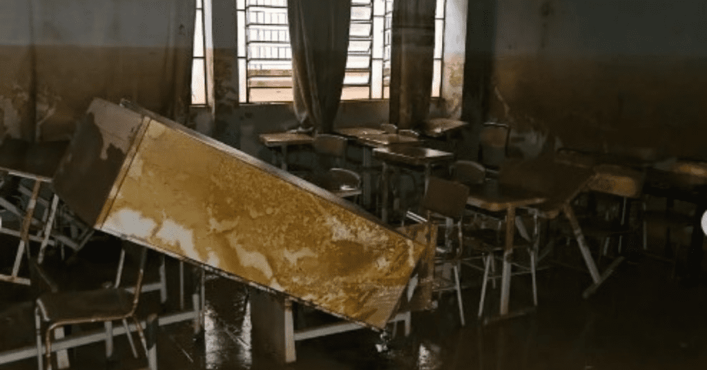 Adiado retorno das aulas nas escolas atingidas pela enchente em São Leopoldo escola são leopoldo destruida enchente maio 2024 foto pmsl redes sociais