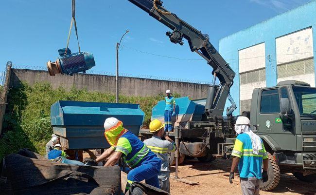 Sabesp recolhe bomba emprestada na enchente Sabesp emprestimo de bombas nas enchentes em Novo Hamburgo