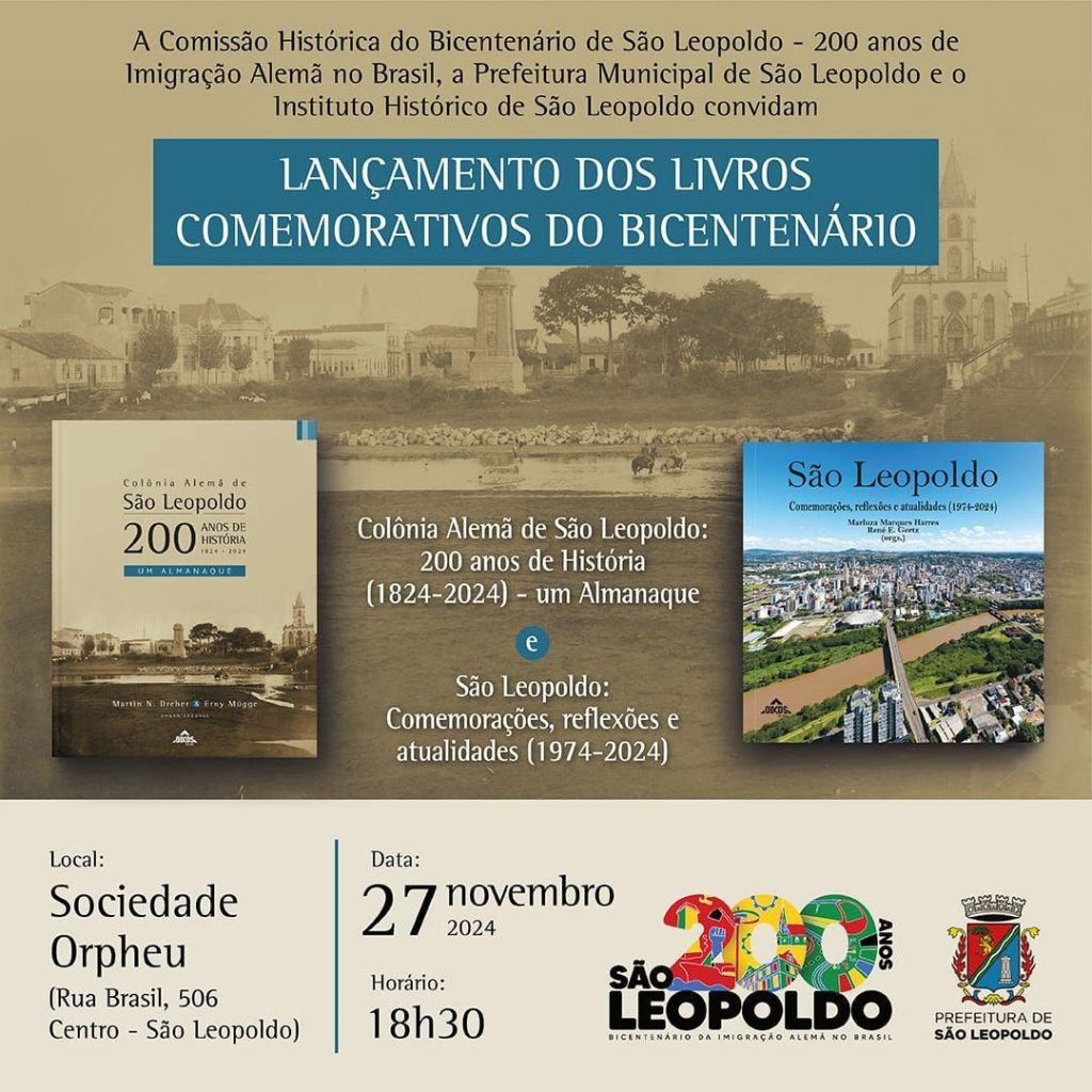Bicentenário de São Leopoldo é comemorado com lançamento de livros WhatsApp Image 2024 11 25 at 09.40.51