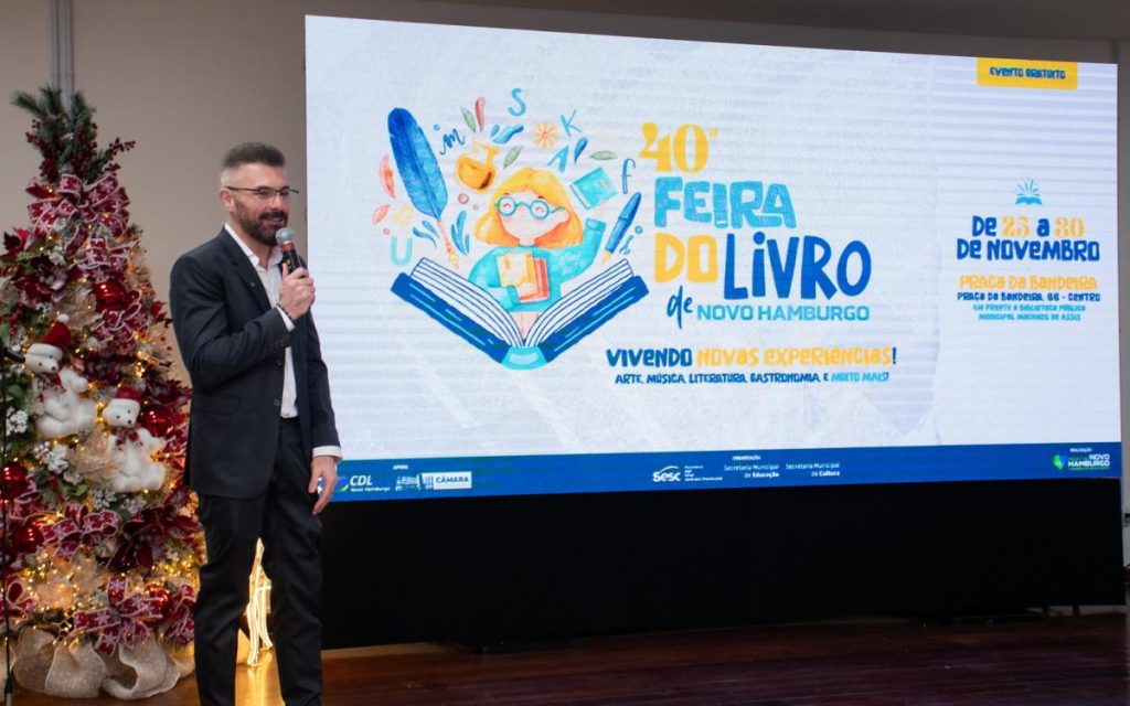 Novo Hamburgo prepara a 40ª Feira do Livro com retomada cultural na Praça da Bandeira 40ª Feira do Livro de Novo Hamburgo volta após enchentes de 2024. Foto: Ramon Belmonte/PMNH