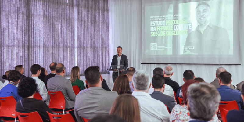 Feevale anuncia descontos em cursos de graduação para profissionais de segurança pública Universidade Feevale terá descontos nos cursos de Direito e Psicologia para servidores da Brigada Militar, Polícia Civil, Corpo de Bombeiros e Guarda Municipal. Foto: Andrieli Siqueira/Universidade Feevale