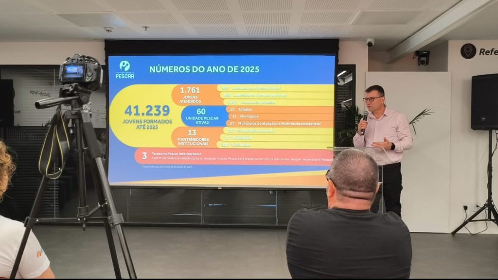 Projeto Pescar inicia ações comemorativas pelos 50 anos Apresentação dos números do Projeto Pescar para 2025 durante evento que marca o início das ações comemorativas pelos 50 anos da instituição. Foto: Divulgação