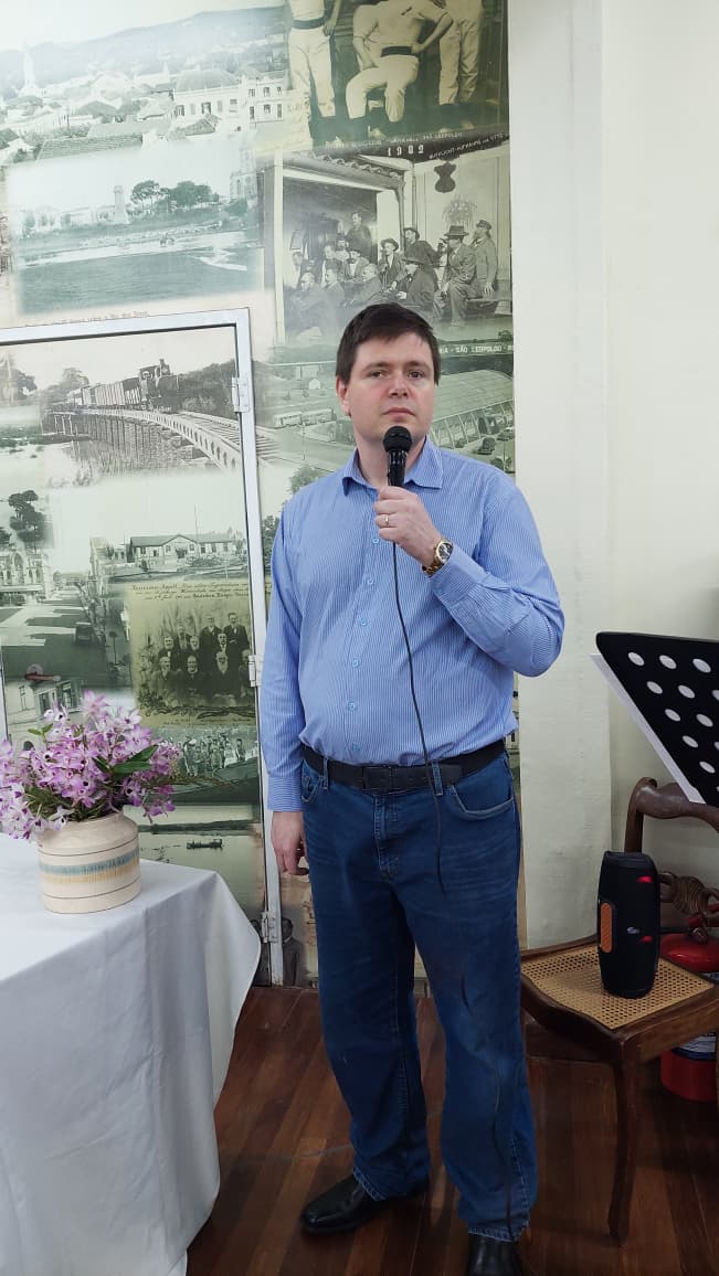 Museu Histórico Visconde de São Leopoldo celebra 67 anos 2 Cássio Tagliari durante a celebração dos 67 anos do Museu Histórico Visconde de São Leopoldo