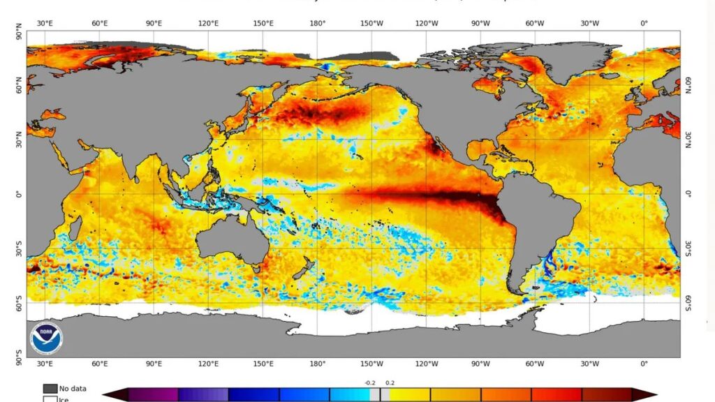 El Niño pode estar entre os mais fortes já registrados: entenda o que mudou nas previsões para 2026 El Niño em 2026: mapa da NOAA mostra águas mais quentes no Pacífico