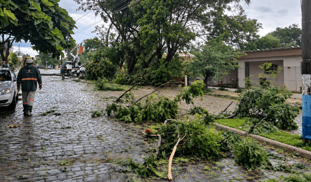 Temporal no Vale do Sinos ainda afeta escolas e serviços nesta terça-feira Temporal no Vale do Sinos derruba árvores e afeta serviços