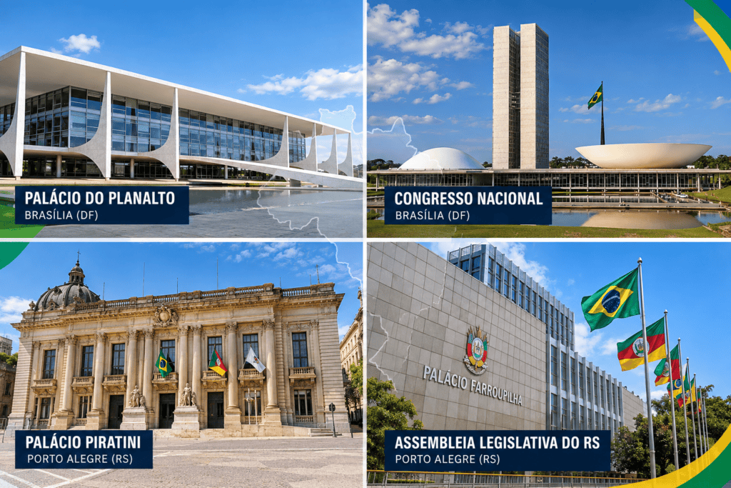 O que faz cada cargo nas Eleições 2026? Entenda antes de votar Edificios do Poder Brasileiro em Destaque