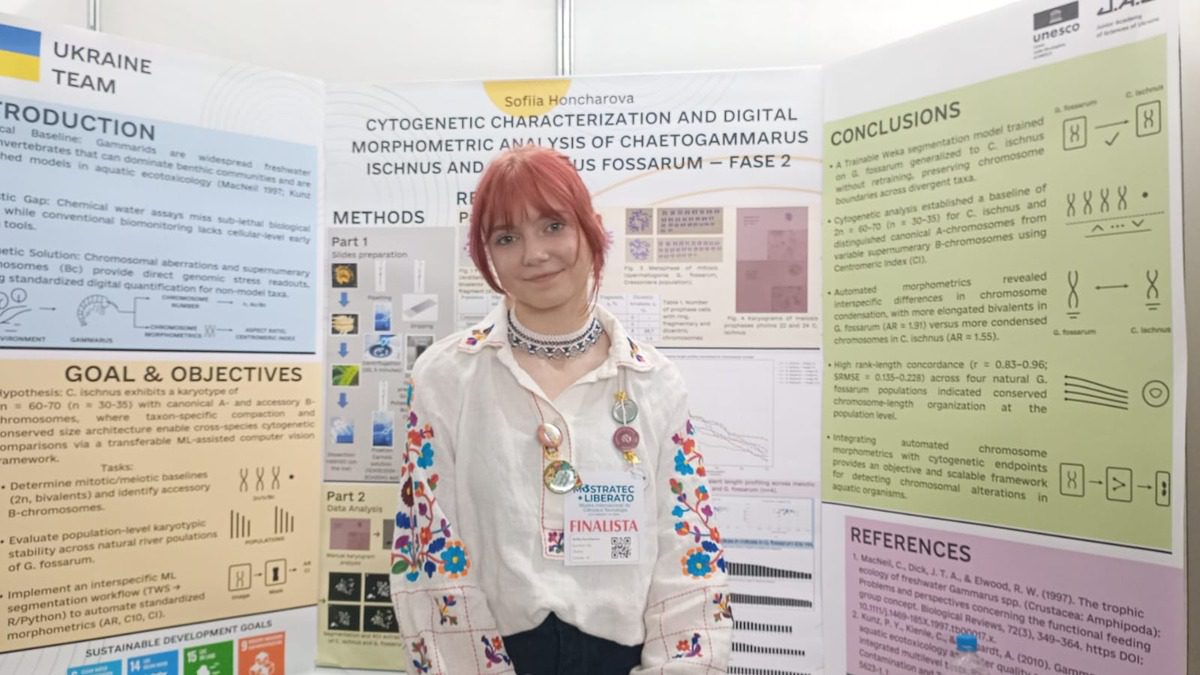 Da Ucrânia a Ivoti: Mostratec reúne pesquisas de 13 países e soluções para desafios do cotidiano 1 Sofia Honcharova apresenta seu projeto na Mostratec